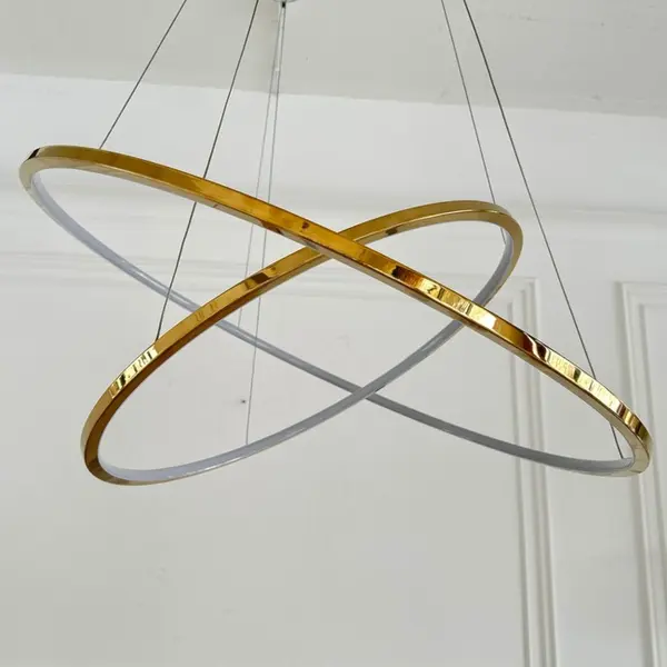 Nowoczesna lampa sufitowa wisząca pierścień złota LED GALASSIA M 60 i 80 cm