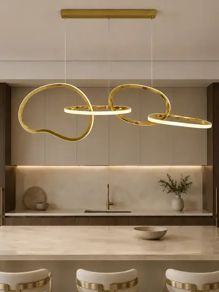 Lampa na stół do jadalni złota glamour LED GALASSIA