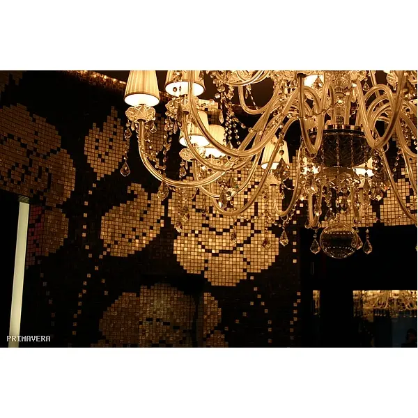 Glass mosaic winter Flowers Oro Nero brown 