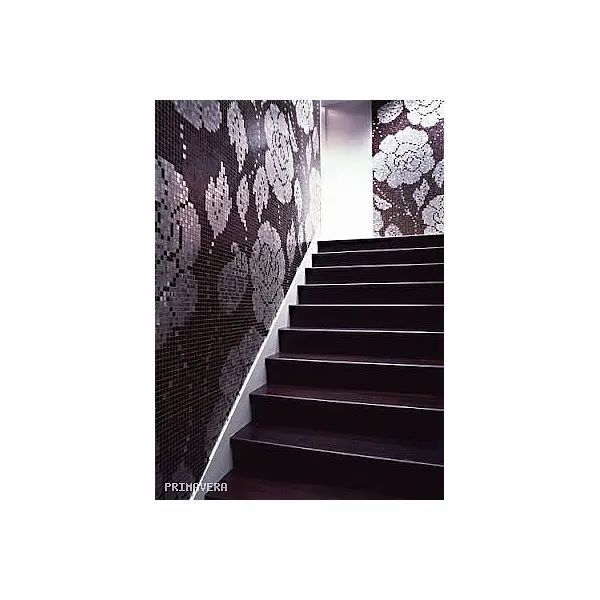 Glass mosaic winter Flowers Oro Nero brown 