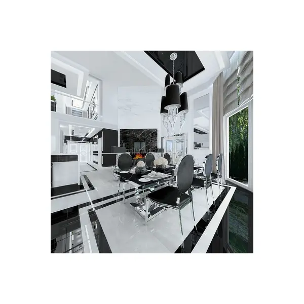 Glamour chair, upholstered quilted steel, for dining room black velour