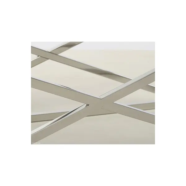 Ława Stolik Kawowy glamour stal nierdzewna ze szklanym blatem srebrny NEW YORK