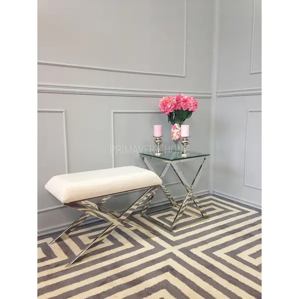 Pufa srebrna stal nierdzewna CRISS CROSS