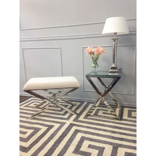 Pufa srebrna stal nierdzewna CRISS CROSS