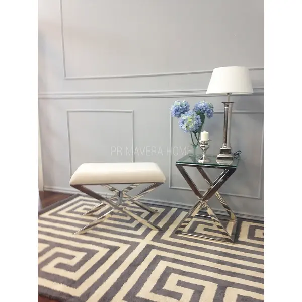 Pufa srebrna stal nierdzewna CRISS CROSS