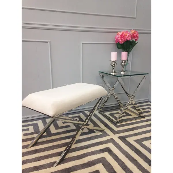 Pufa srebrna stal nierdzewna CRISS CROSS