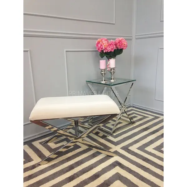 Pufa srebrna stal nierdzewna CRISS CROSS