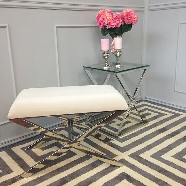 Pufa srebrna stal nierdzewna CRISS CROSS