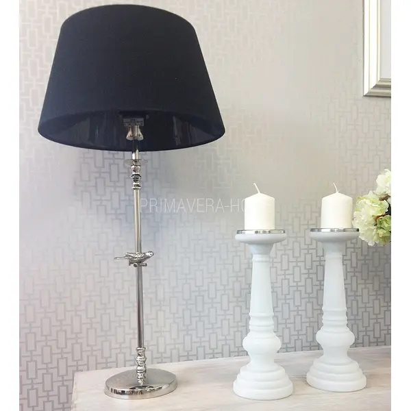 WIKA candlestick white patina glass