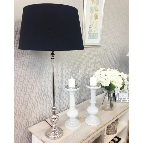 WIKA candlestick white patina glass