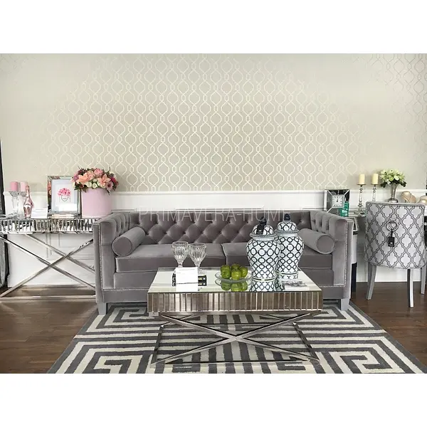 GEOMETRIC RESOURCE New York style geometric wallpaper American style WHITE GREY SILVER SILVER