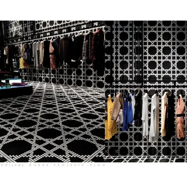 Glass mosaic Vinna Neros white, black