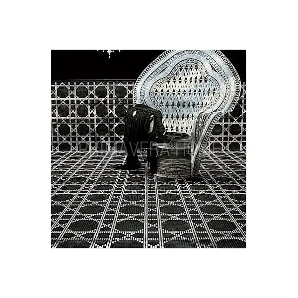 Glass mosaic Vinna Neros white, black