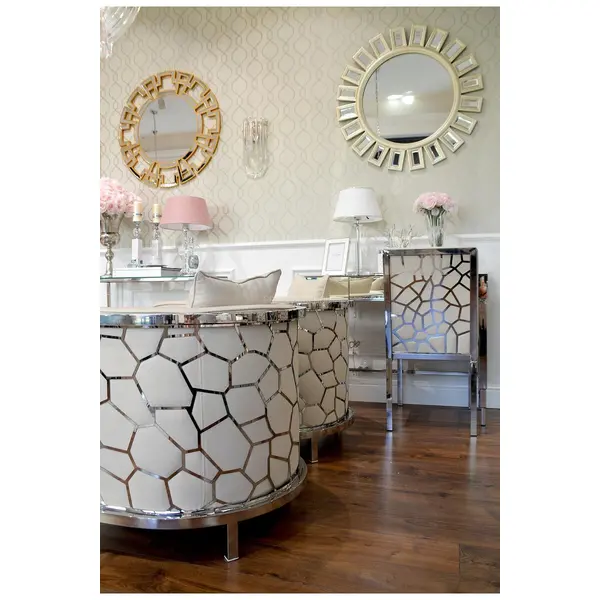 GEOMETRIC RESOURCE New York style geometric wallpaper American style WHITE GREY SILVER SILVER