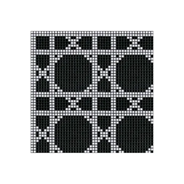 Glass mosaic Vinna Neros white, black