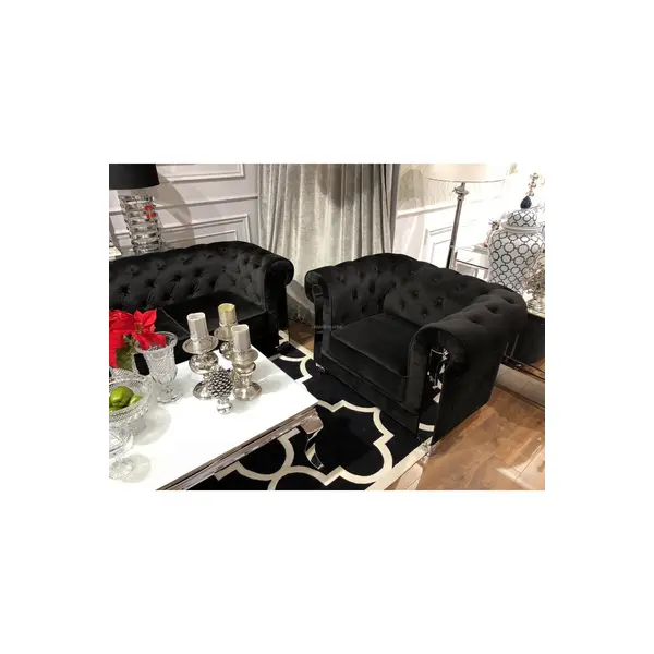 Fotel glamour do salonu chesterfield pikowany nowoczesny AVIATOR