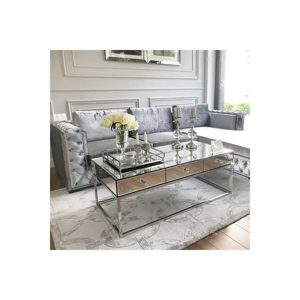 Modern corner sofa for living room, quilted, glamorous, sofa bed, New York QUEEN