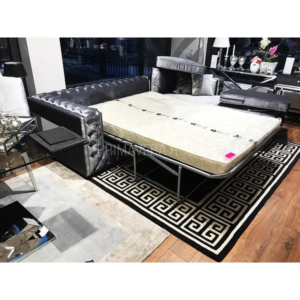 Modern corner sofa for living room, quilted, glamorous, sofa bed, New York QUEEN