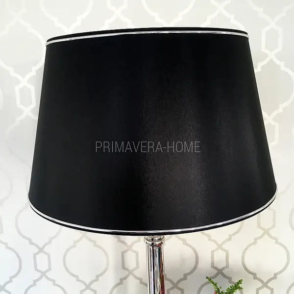 Abażur w stylu glamour czarny biały ARANELI 30 cm