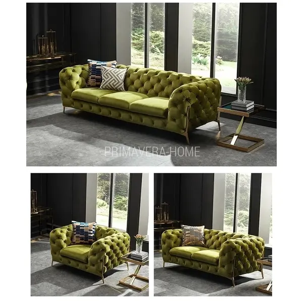 Luksusowy fotel pikowany do salonu nowoczesny glamour złoty DIVA