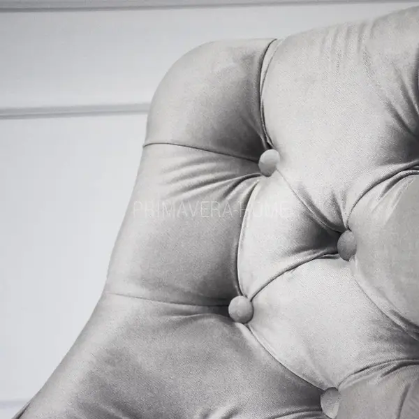 Krzesło glamour nowoczesne do jadalni, drewniane, loft, pikowane, wygodne, nowojorskie, z okrągłymi nogami IMOLA