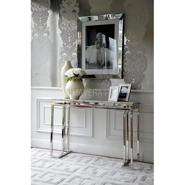Glamour console marble stainless steel OSKAR SILVER