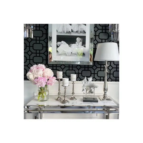 Glamour console marble stainless steel OSKAR SILVER