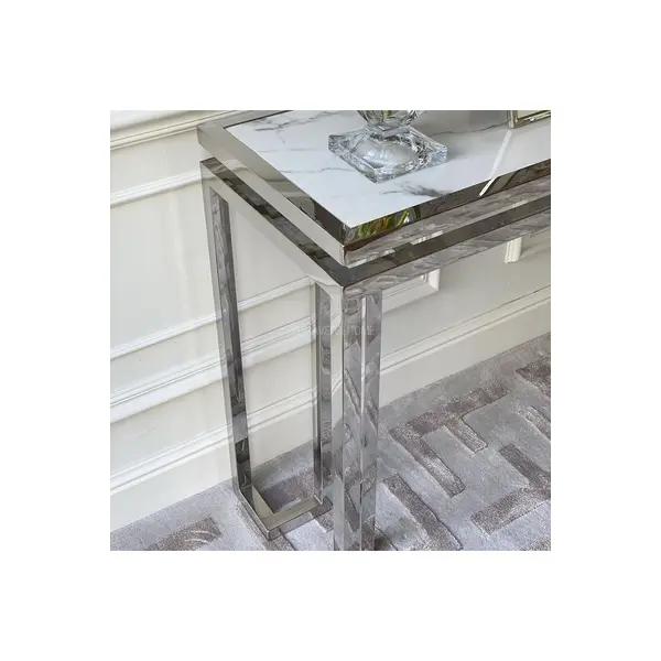 Glamour console marble stainless steel OSKAR SILVER