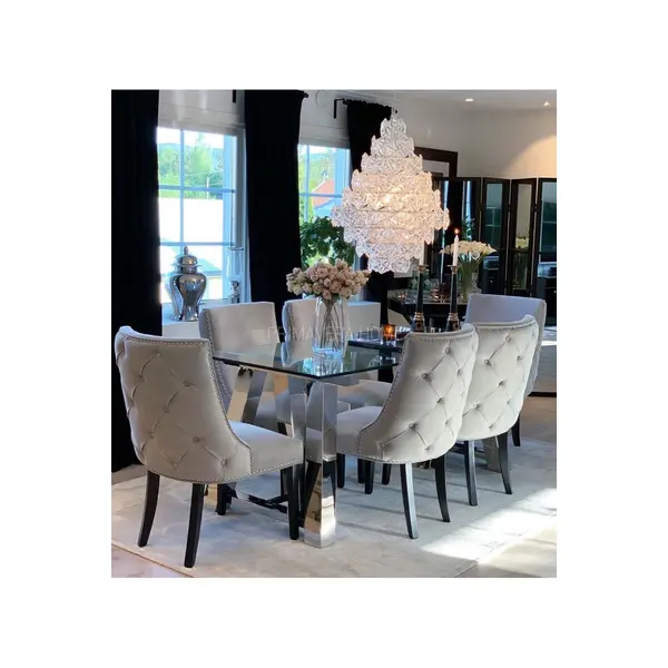 Glamour chair with quilted back, upholstered on request TIFFANY