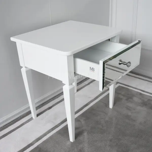 Glamour mirror bedside cabinet for the Diamond white, hamptons style bedroom 59x52x45