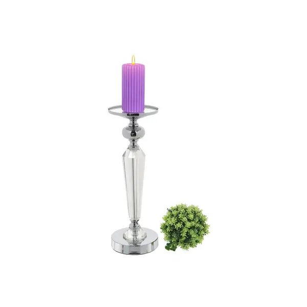 Crystal candlestick on silver pedestal FLAVIO O L