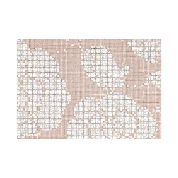 Mozaika Szklana kwiaty Winter Flowers Rosa Pesca biała, różowa