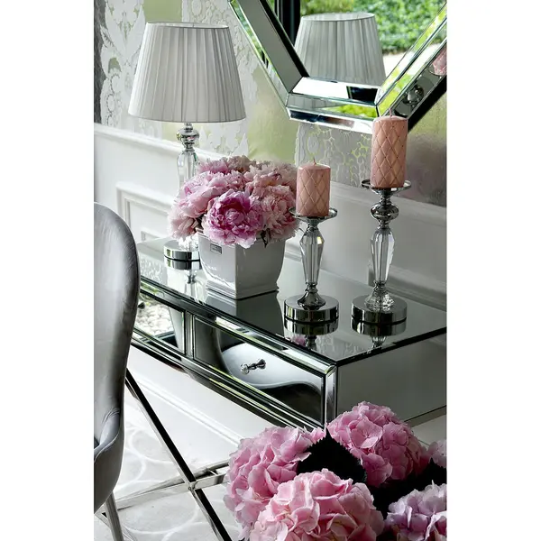 Crystal candlestick on silver pedestal FLAVIO O L