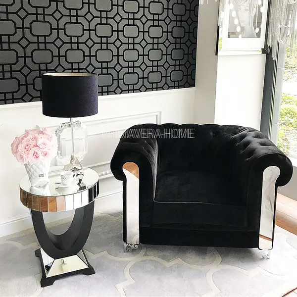 Fotel glamour do salonu chesterfield pikowany nowoczesny AVIATOR