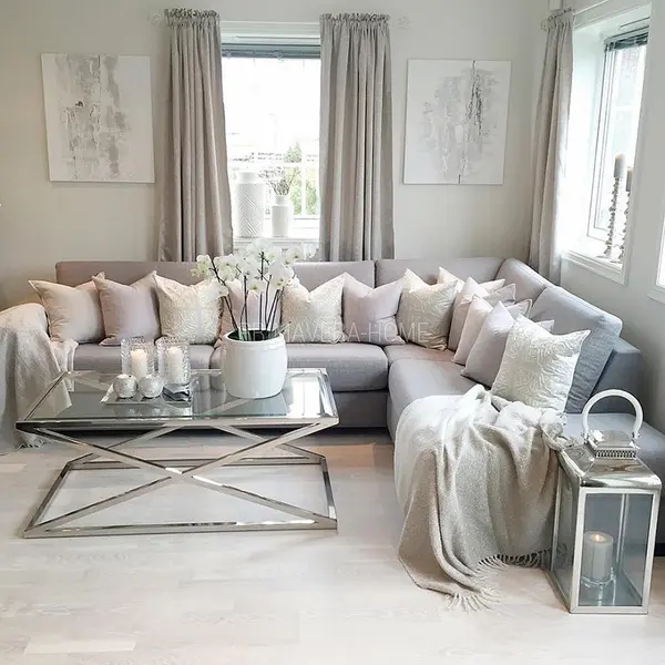 Stolik kawowy glamour stal nierdzewna szklany srebrny CRISS CROSS M