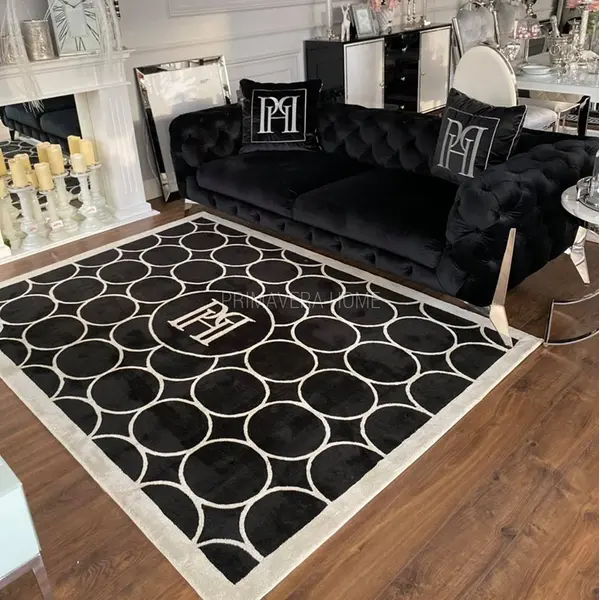 Poduszka 50x50 z logo w tkaninie Emerald czarna