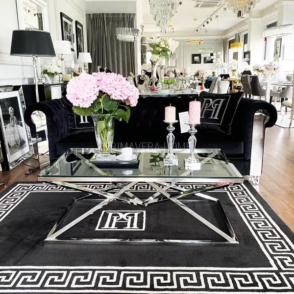 Poduszka 50x50 z logo w tkaninie Emerald czarna