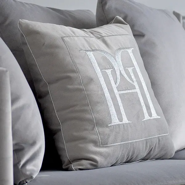 Cushion 50x50 with logo in Emerald grey fabric