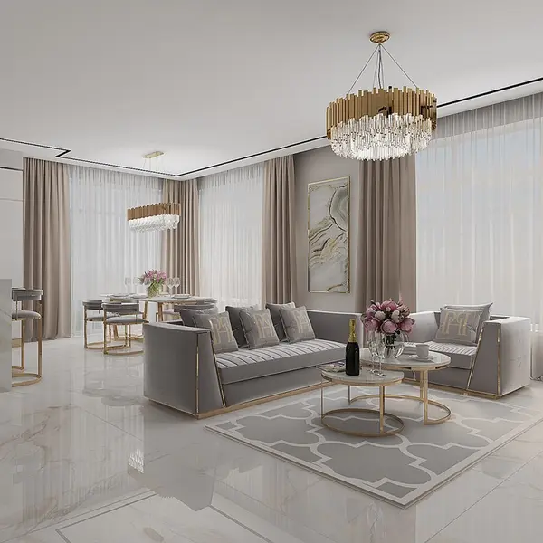 Modern Moroccan clover rug, gray MAROC