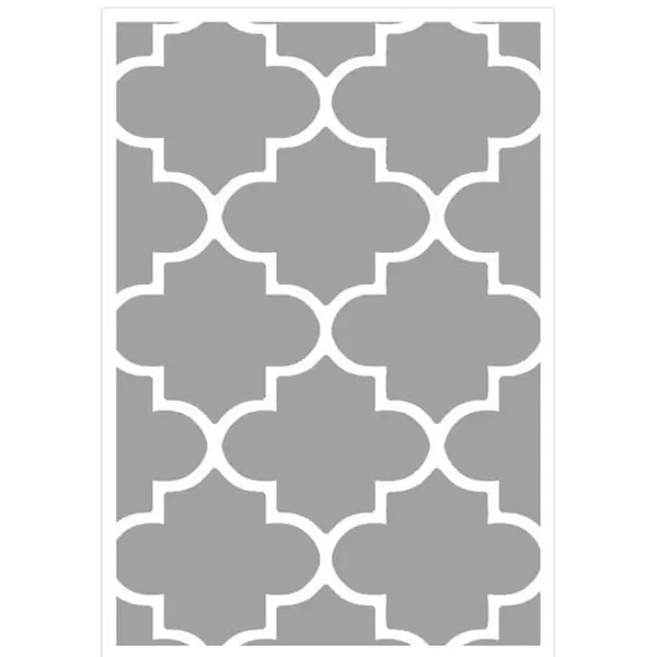 Modern Moroccan clover rug, gray MAROC