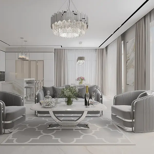 Modern Moroccan clover rug, gray MAROC