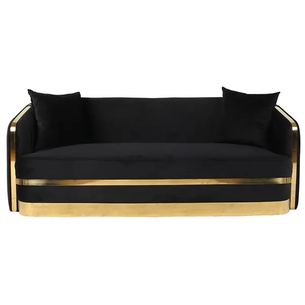 MADONNA modern black gold glamour New York-style upholstered sofa for living room