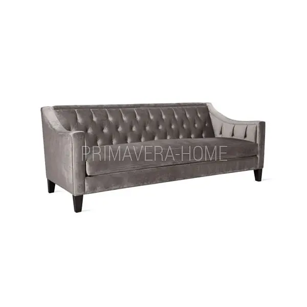 Glamour-style sofa with bedroom function NEW YORK grey meringue