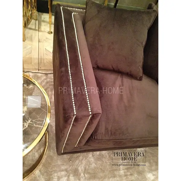 NERO comfortable glamour grey black sofa bed with cushions