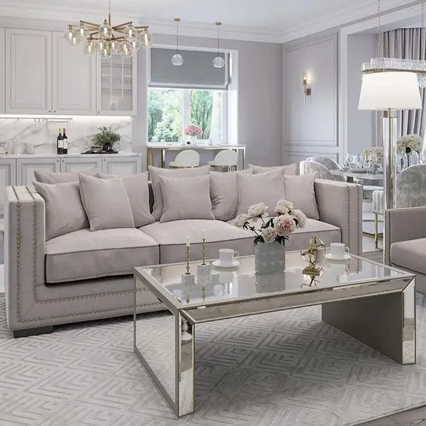 NERO comfortable glamour grey black sofa bed with cushions