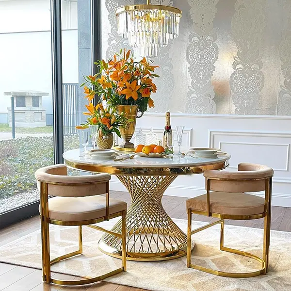 Żyrandol złoty GLAMOUR 50 cm kryształowy okrągły, nowoczesny, lampa wisząca