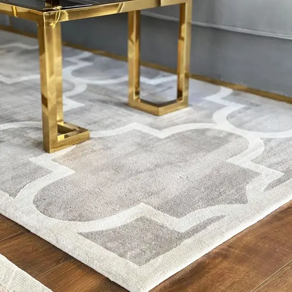 Modern Moroccan clover rug, gray MAROC