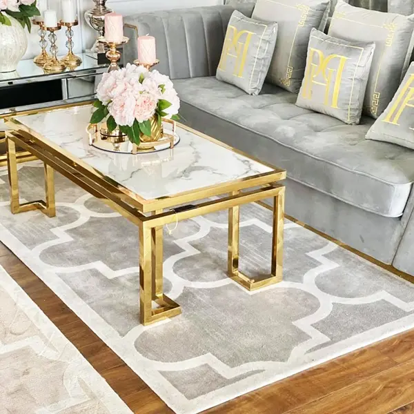 Modern Moroccan clover rug, gray MAROC