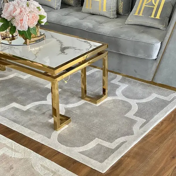 Modern Moroccan clover rug, gray MAROC