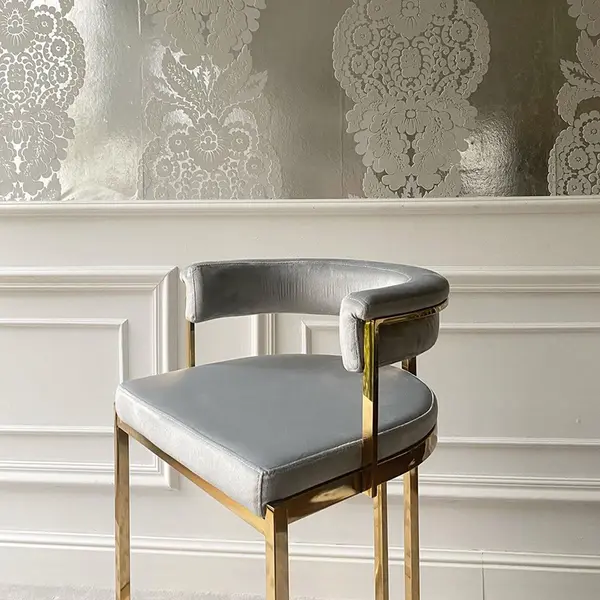 Hoker nowoczesny glamour do jadalni, barku, wyspy złoty szary MARCO OUTLET